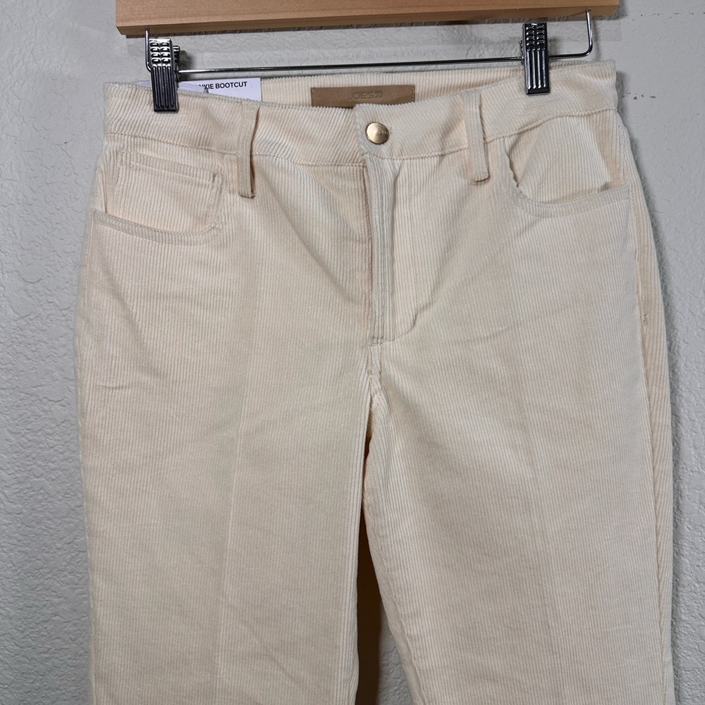 Joes Jeans Frankie Bootcut Corduroy Pants Cream Milk Mid Rise Side Slit Size 26 - Picture 3 of 9
